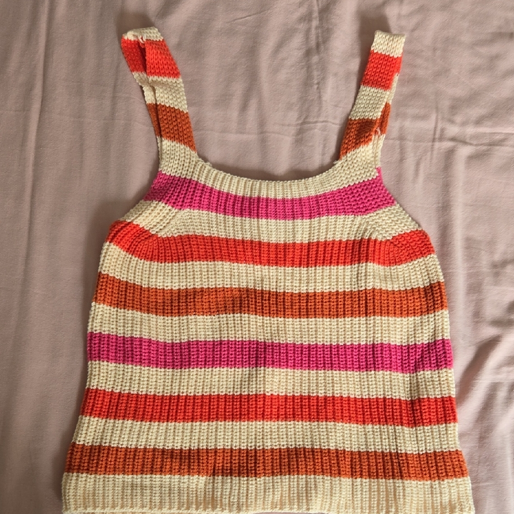 FRNCH Pink and Orange Knit Top